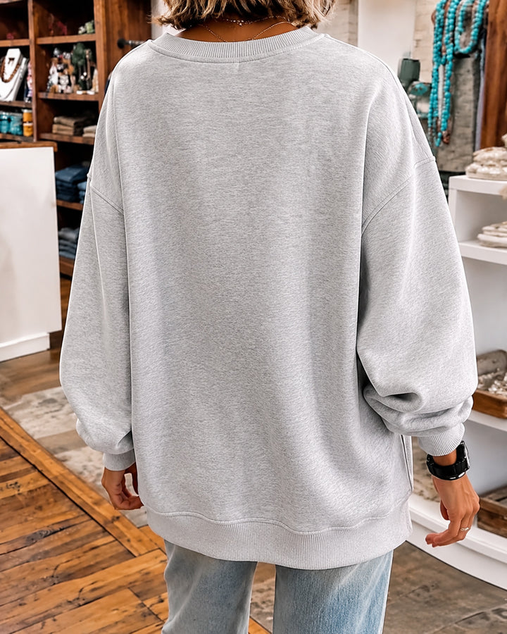 Women's Cold‑shoulder Wrap V‑neck Sweatshirt