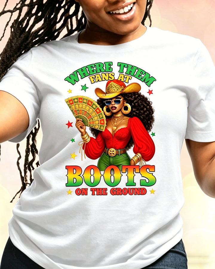 100% Cotton Juneteenth Boots On The Ground Crew Neck Short Sleeve Tshirt