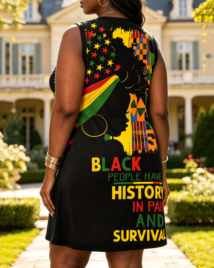 Juneteenth 1865 Human Rights V-neck Mini Dress With Pocket
