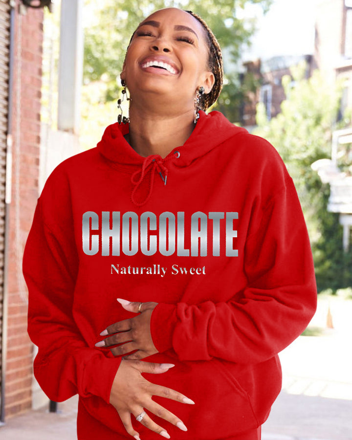 Chocolate Naturally Sweet Long-sleeved Hoodies