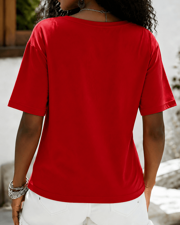 100% Cotton USA 250th Anniversary Sublimation V Neck Short Sleeve Tshirt