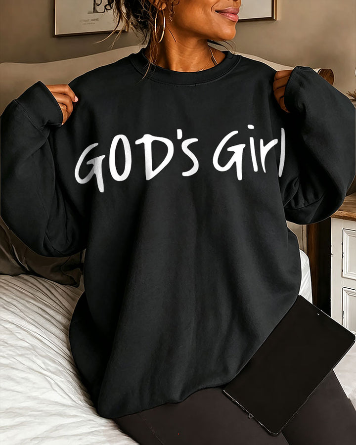 Women's GOD's Girl Round Neck Sweatshirt