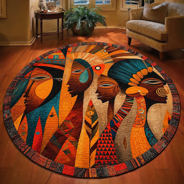 Tribal Totem Art Quilted Round Mat