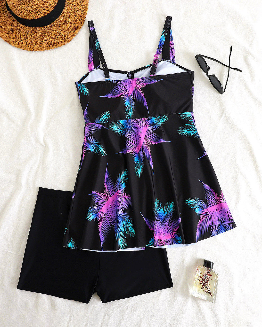 Women's Sexy Printed Skirt Tankini Swimsuit Set