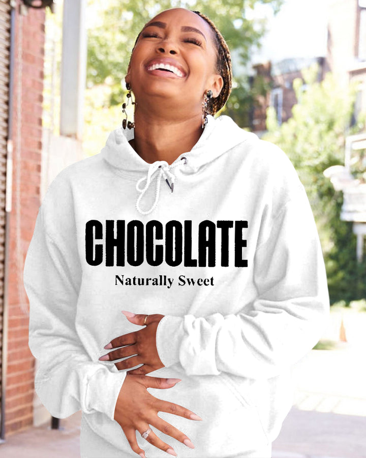 Chocolate Naturally Sweet Long-sleeved Hoodies