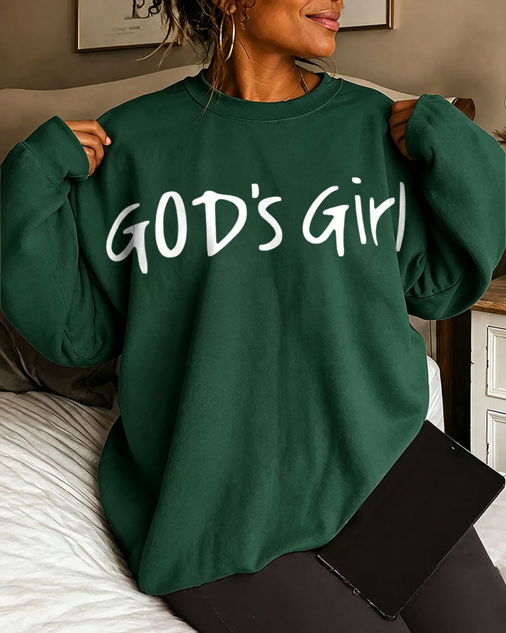Women's GOD's Girl Round Neck Sweatshirt
