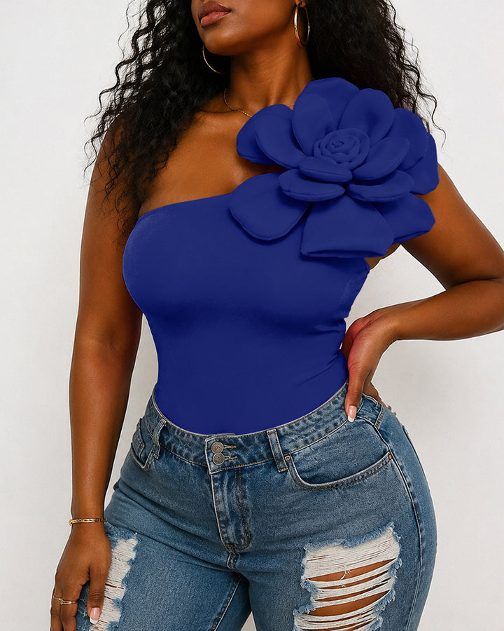 3D Floral Embellished Sleeveless Vest Top