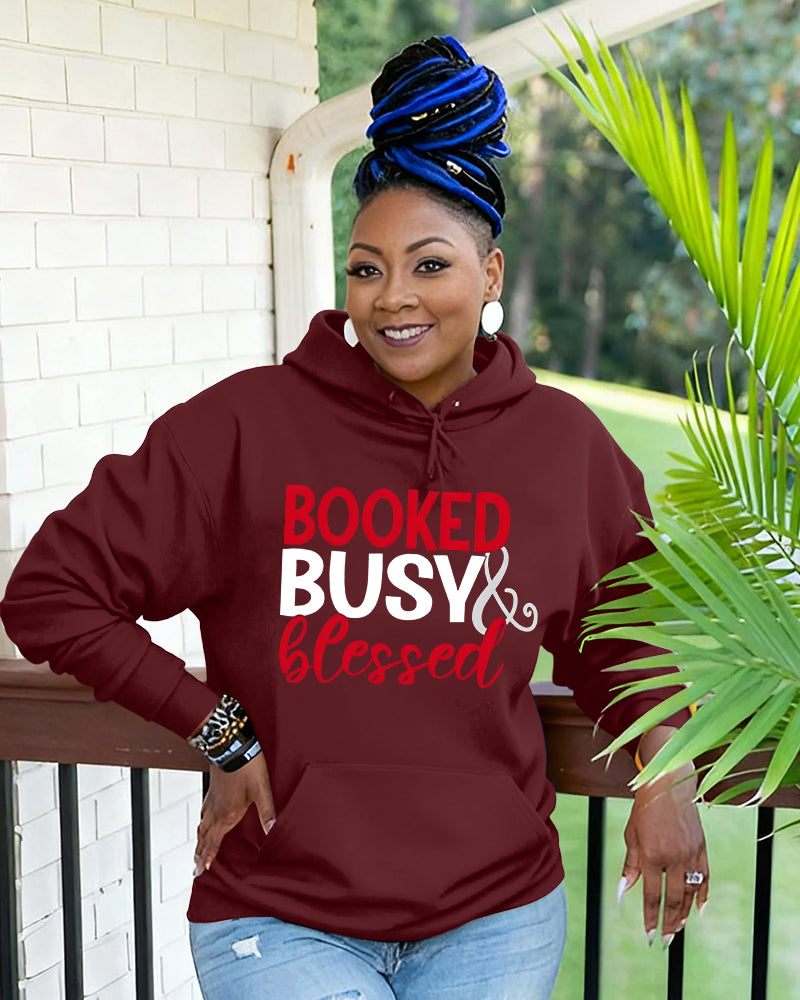 Booked Busy and Blessed Long Sleeve Hoodies