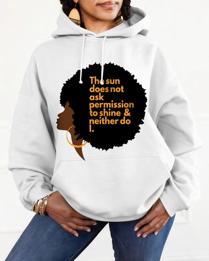 Afro Silhouette Empowerment Long-sleeved Hoodies