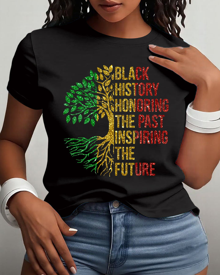 Black History Honoring The Past Inspiring The Future Cotton Short Sleeve Tshirt