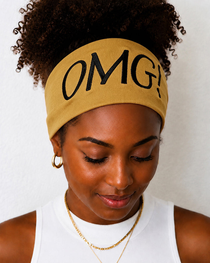 100% Embroidered Letter Wide Stretch Headband