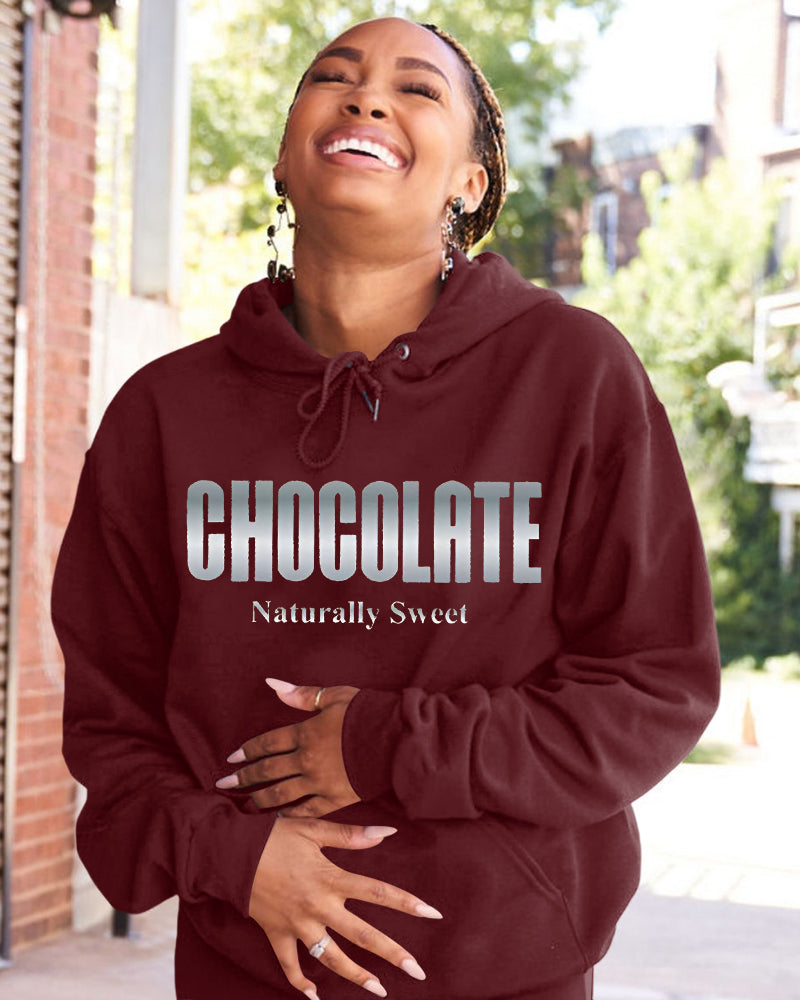 Chocolate Naturally Sweet Long-sleeved Hoodies