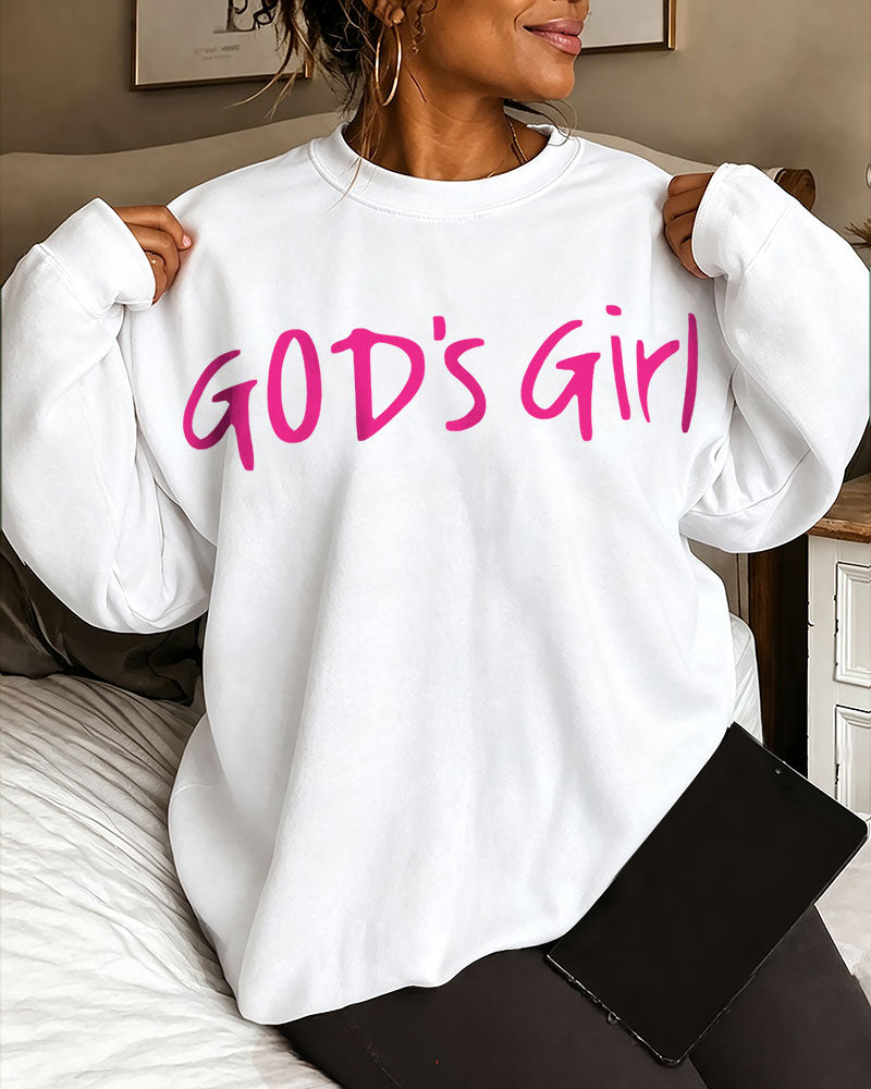 Women's GOD's Girl Round Neck Sweatshirt