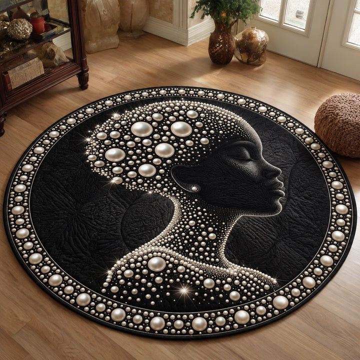 Black Pearl Women's Art Quilted Round Mat