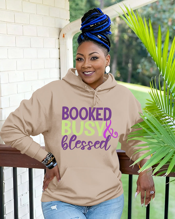 Booked Busy and Blessed Long Sleeve Hoodies