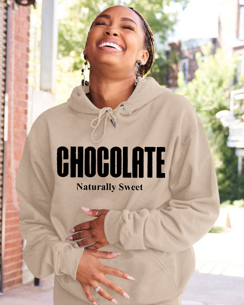 Chocolate Naturally Sweet Long-sleeved Hoodies
