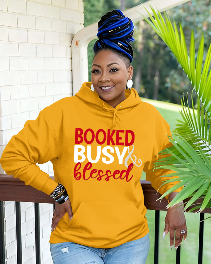 Booked Busy and Blessed Long Sleeve Hoodies