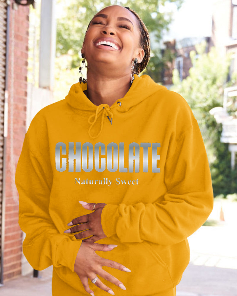 Chocolate Naturally Sweet Long-sleeved Hoodies