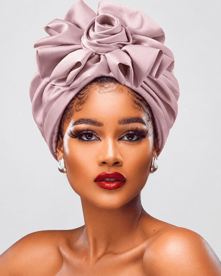 Multi‑Color Satin 3D Large Flower Totem Turban Hat Headscarf Hat