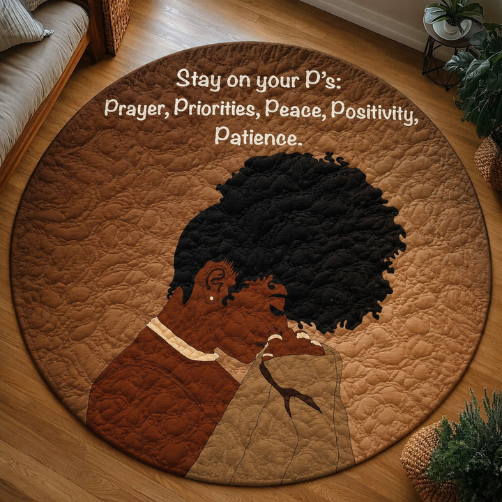 Stay On Your P's Quilted Round Mat