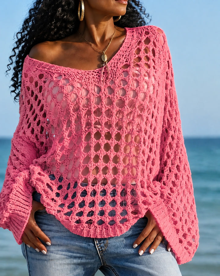 Women's Hollow Out Crochet Knit Top