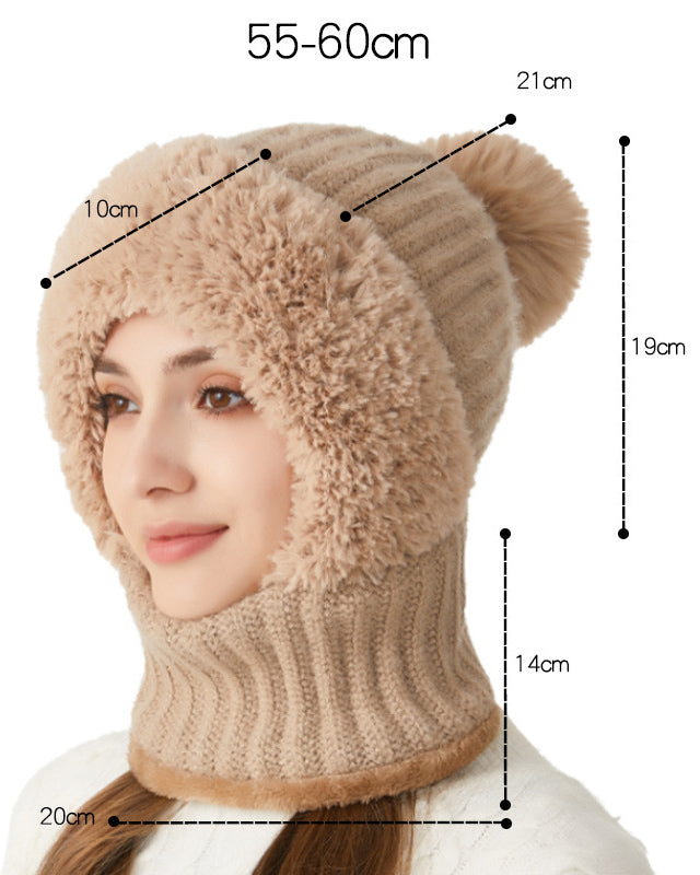 Winter Women's Plush Hat - 3-in-1 Warm andCozy Design