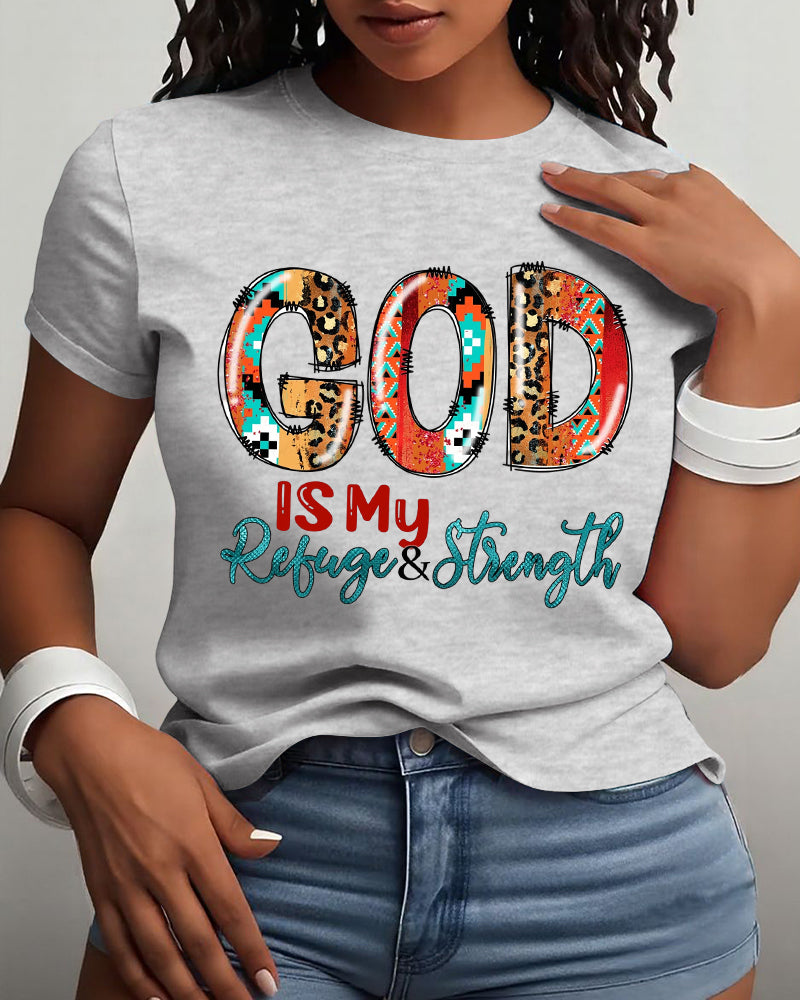 God Is My Refuge Cotton Short Sleeve Tshirt