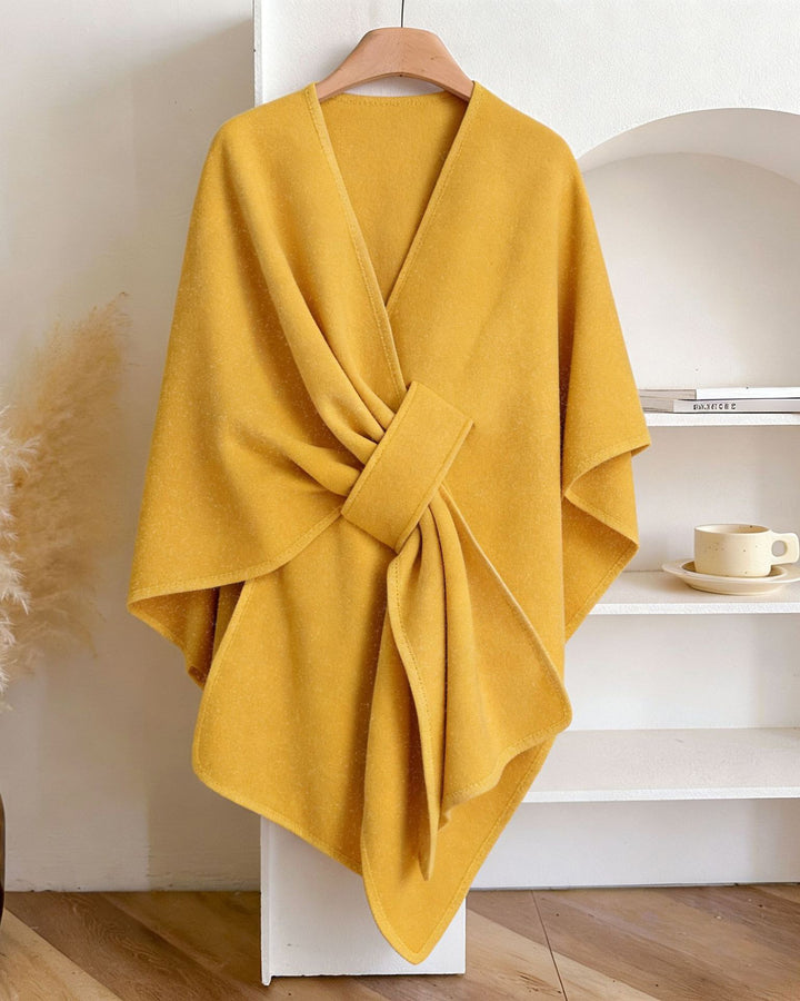 Women's Wrap Poncho Cross Front Knit Cloak Cape Shawl