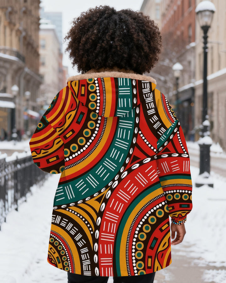 Tribal Ethnic Patterns Long Sleeve Zip-Up Fleece Long Hoodies