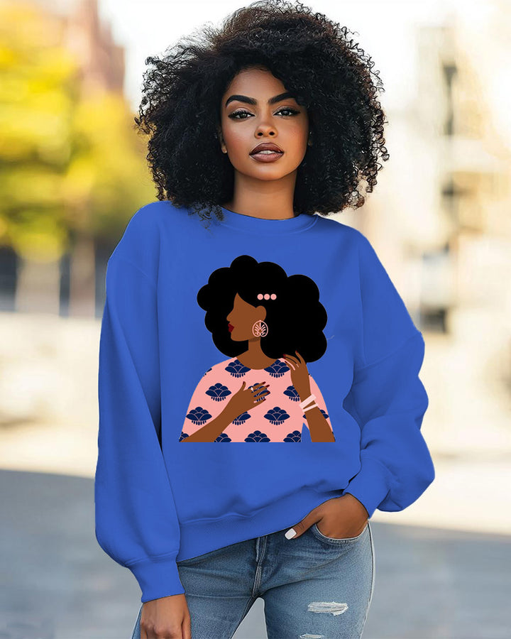 Woman in Pink Art Print Long Sleeve Sweatshirt