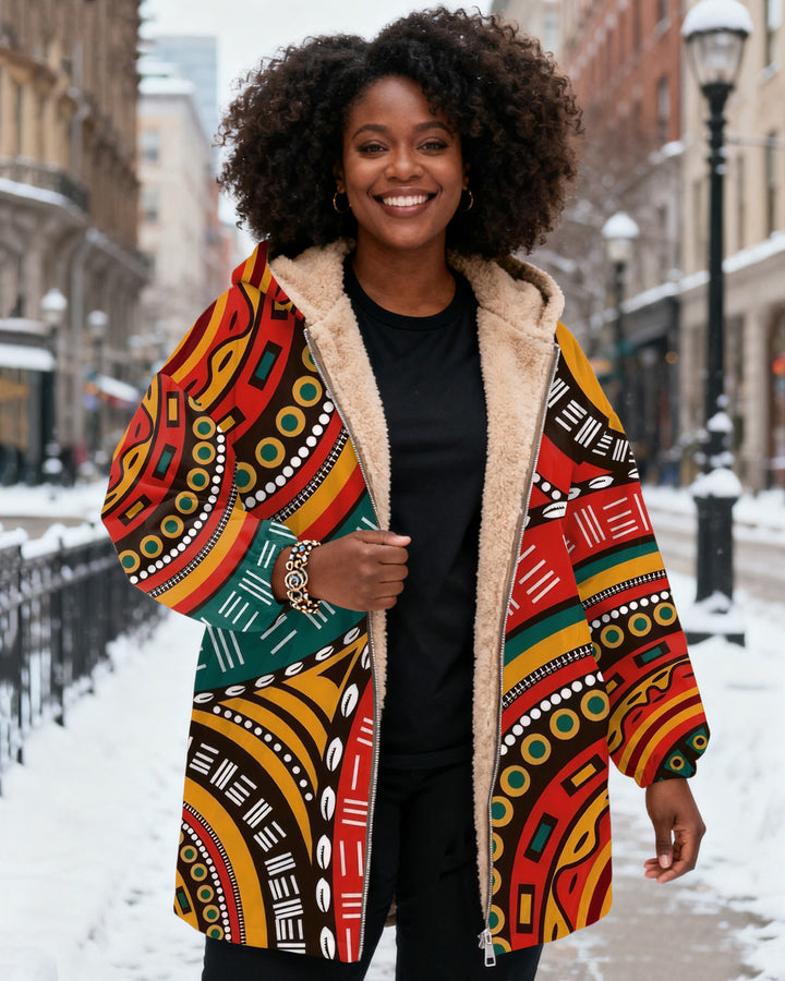 Tribal Ethnic Patterns Long Sleeve Zip-Up Fleece Long Hoodies