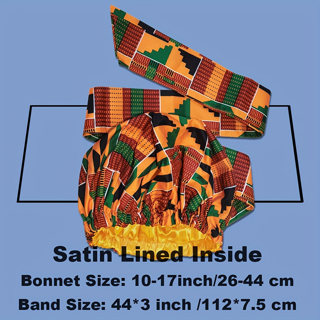 Satin-Lined African Print Headscarf Hat