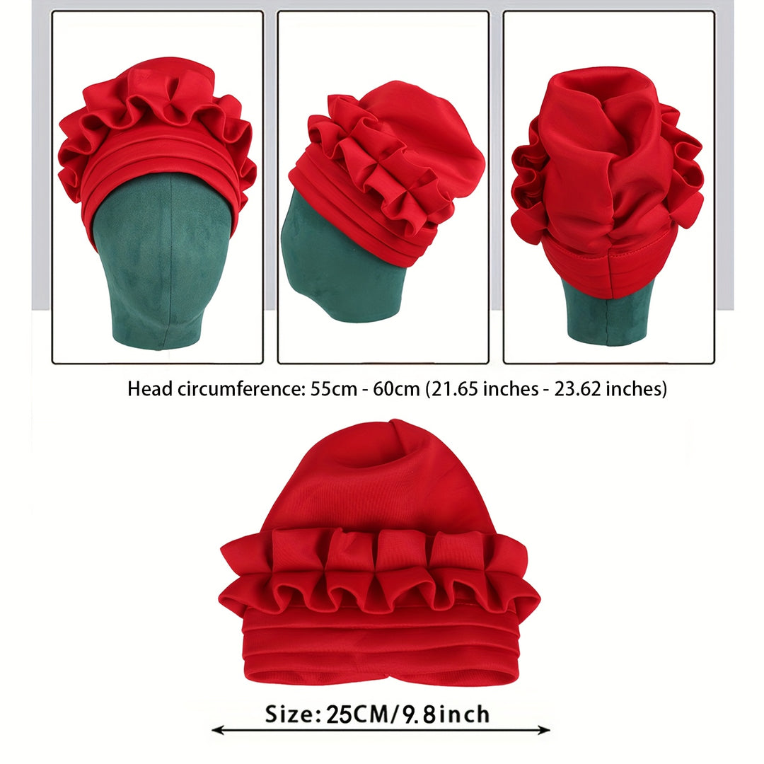 Women'S Turbans Made of with Continuous Pleats in African Style
