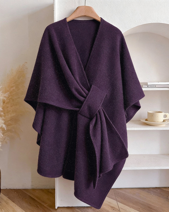 Women's Wrap Poncho Cross Front Knit Cloak Cape Shawl