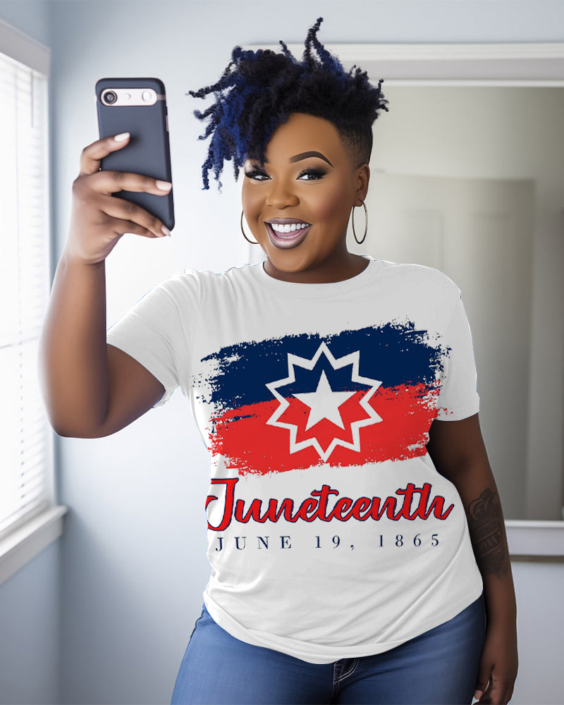 Juneteenth June 19 1865 Crew Neck Short Sleeve Cotton T-shirt