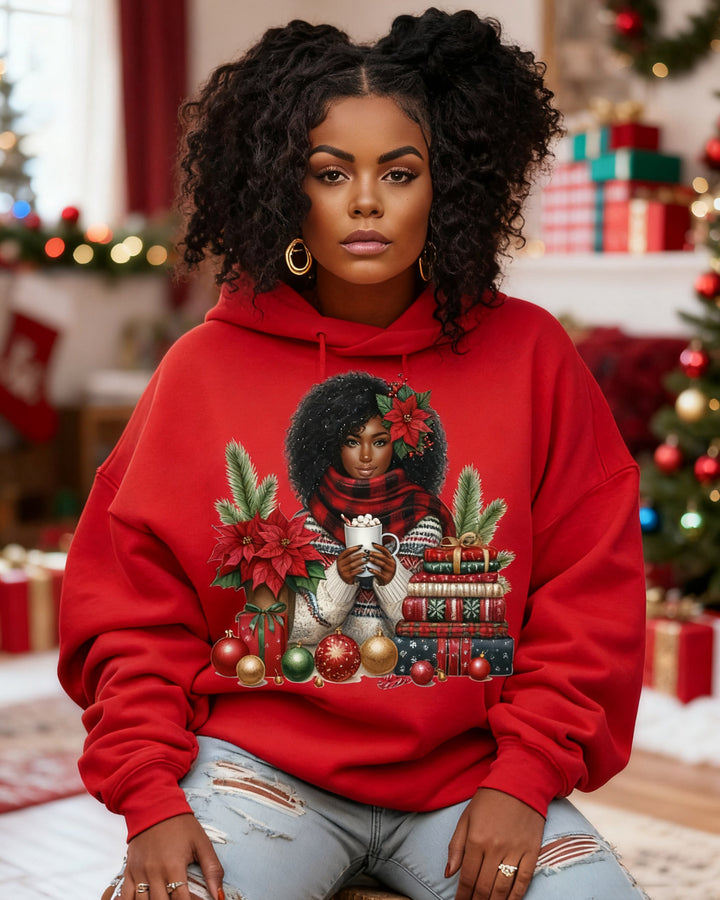 Merry Christmas Afro Long-sleeved Hoodies