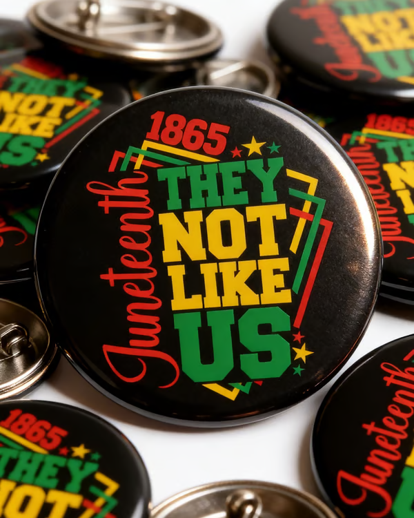 Juneteenth They Not Like Us Brooches and Buckles