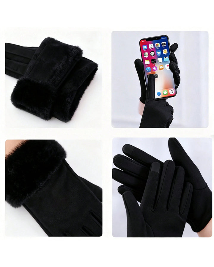 German Velvet Warm Gloves Outdoor Windproof Velvet Gloves Touch Screen Gloves