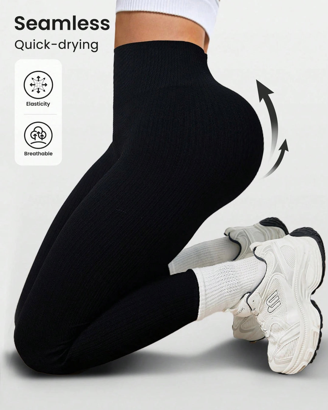 Women's Solid High Waist Seamless Yoga Leggings
