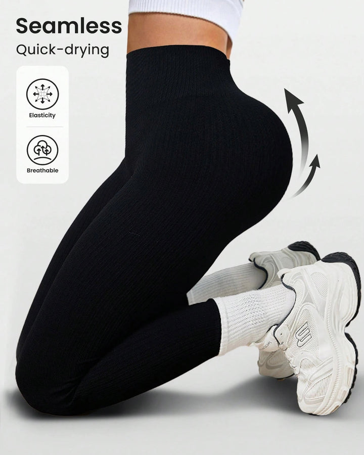 Women's Solid High Waist Seamless Yoga Leggings