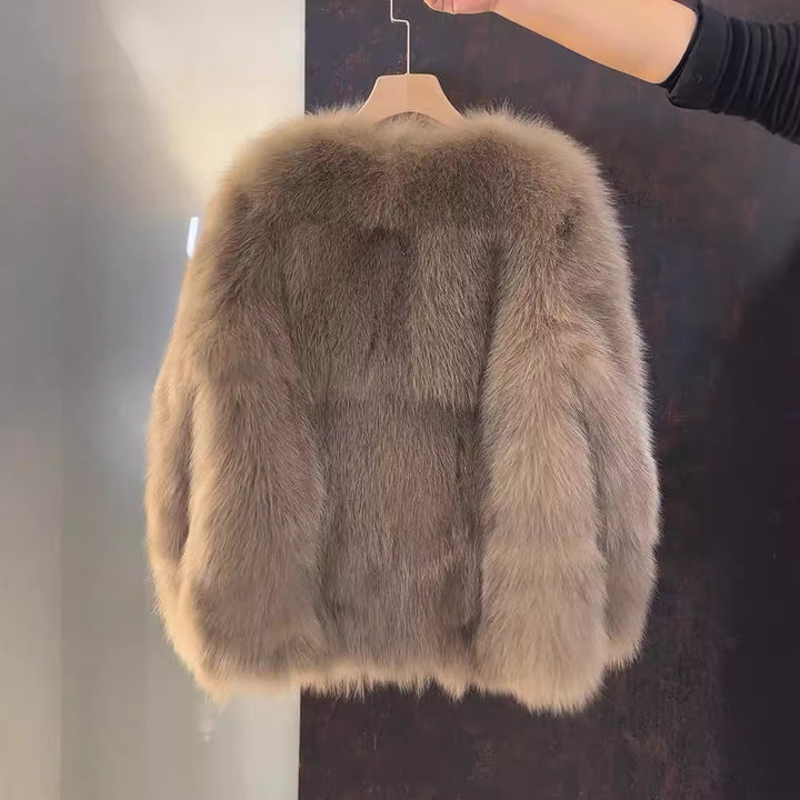 Autumn And Winter Eco-friendly Fur Fur Coat Women's Mid-length Thickened Warm Light Luxury Fox Fur Coat