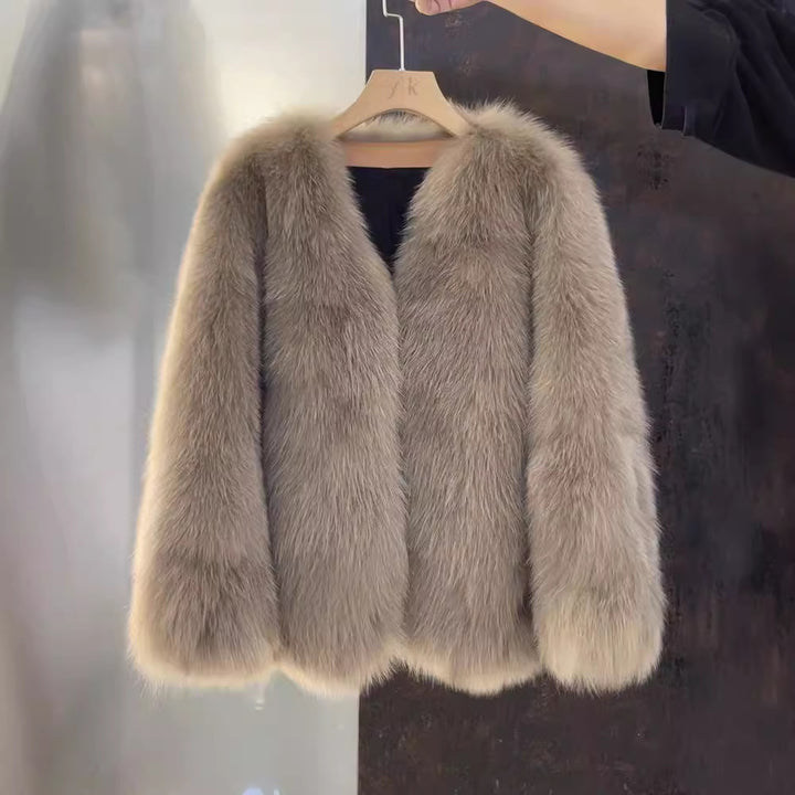 Autumn And Winter Eco-friendly Fur Fur Coat Women's Mid-length Thickened Warm Light Luxury Fox Fur Coat