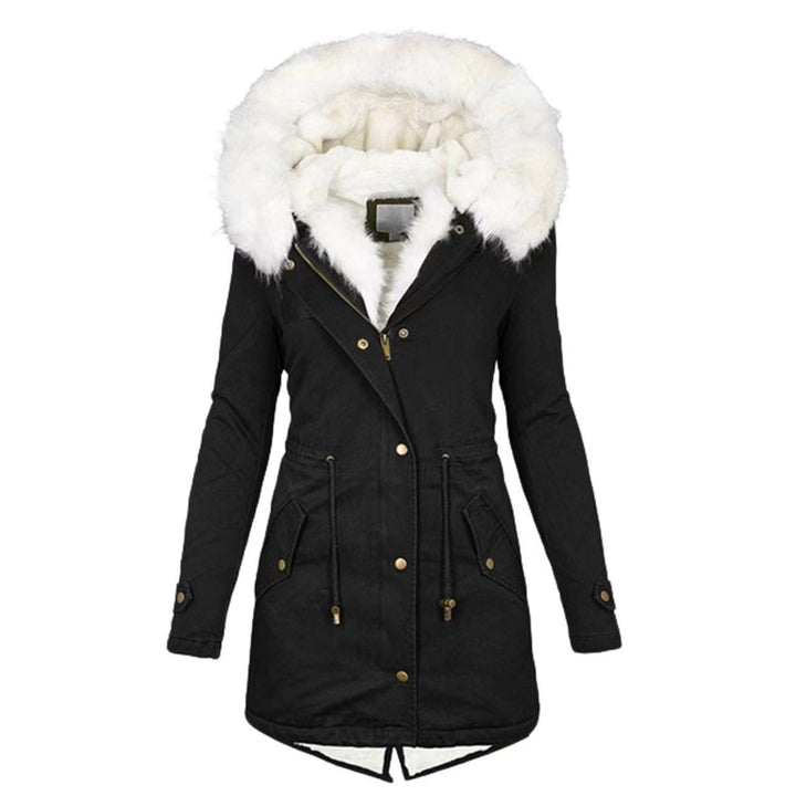 Jacket With Waist And Fluffy Collar Pocket Women's Jacket