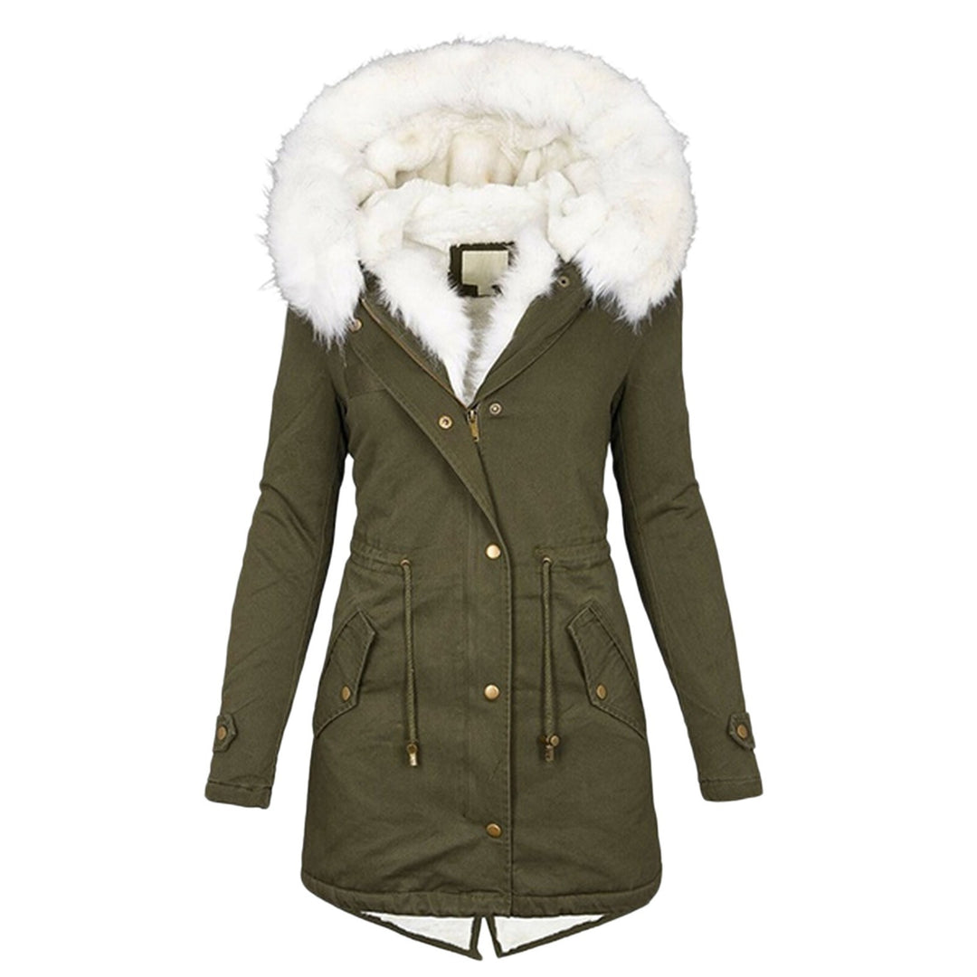 Jacket With Waist And Fluffy Collar Pocket Women's Jacket