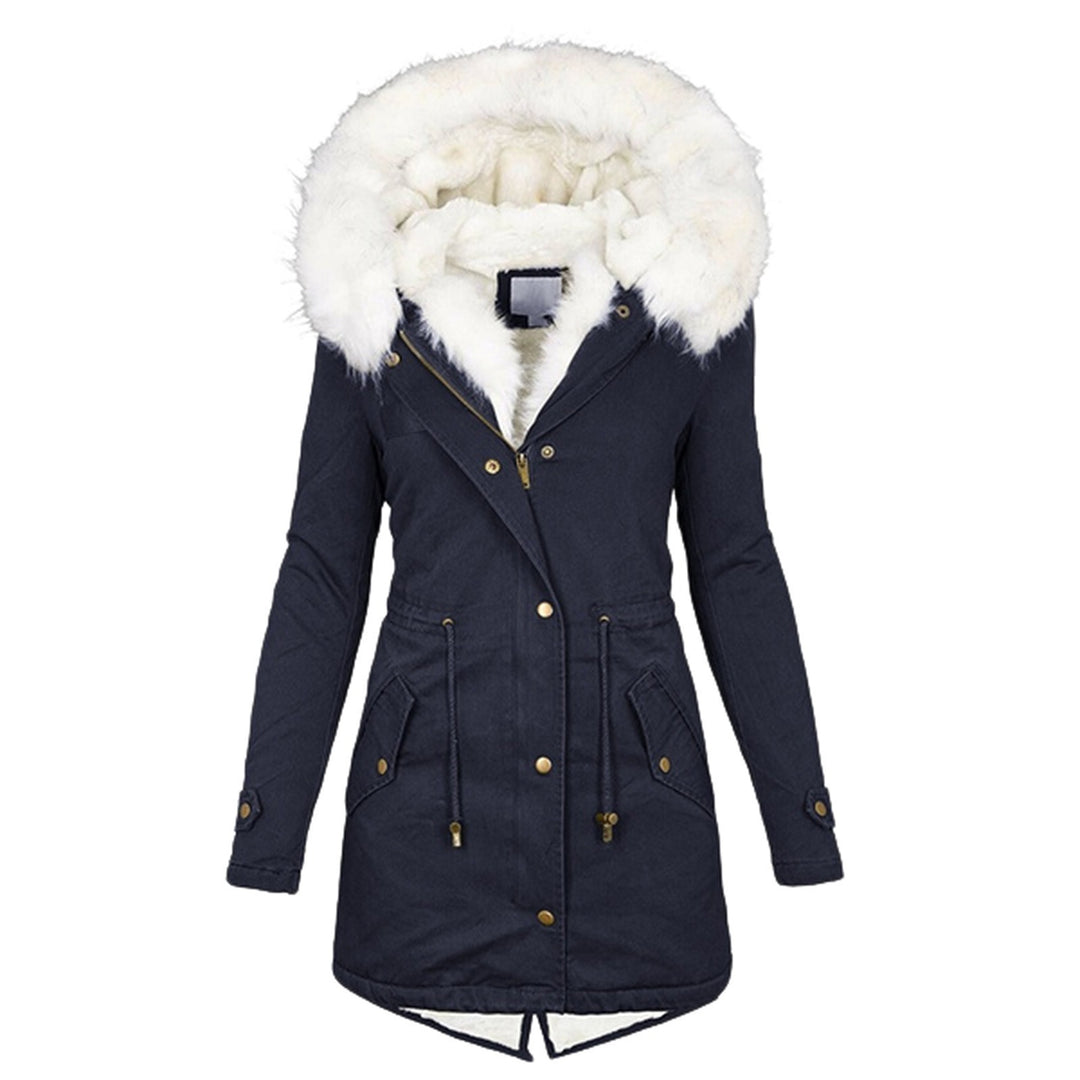 Jacket With Waist And Fluffy Collar Pocket Women's Jacket