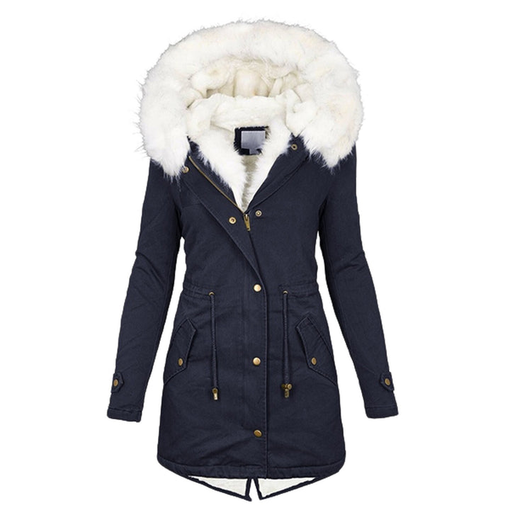 Jacket With Waist And Fluffy Collar Pocket Women's Jacket