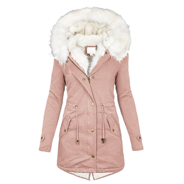 Jacket With Waist And Fluffy Collar Pocket Women's Jacket