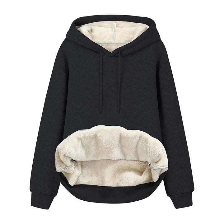 Hooded Drawstring Solid Color Thickened Fleece Hoodie