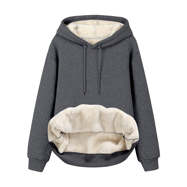 Hooded Drawstring Solid Color Thickened Fleece Hoodie
