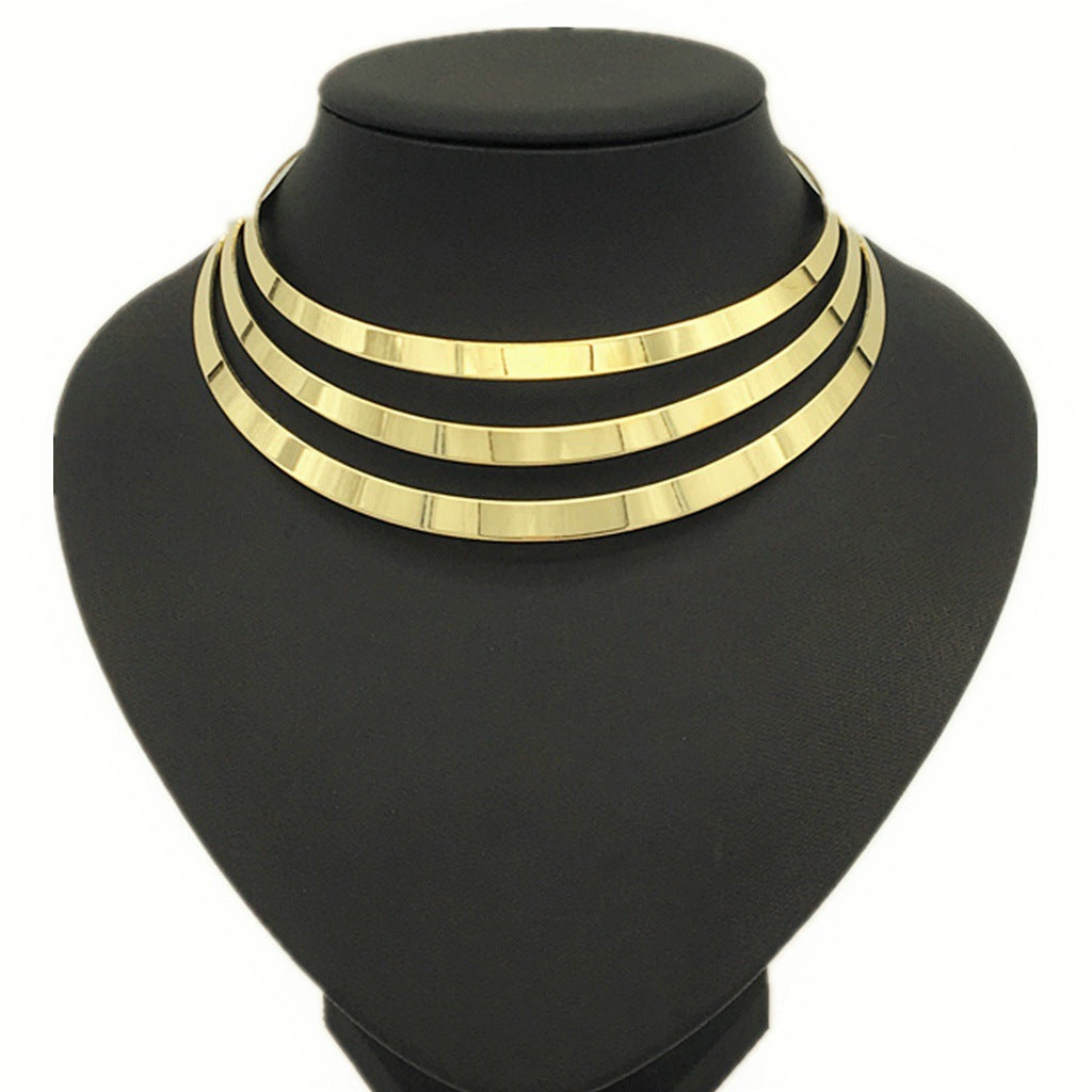 Hollow-out Metal Choker - Punk Style for Afrocentric Women
